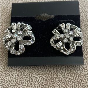 Elegant Vintage Silver Crystal Earrings